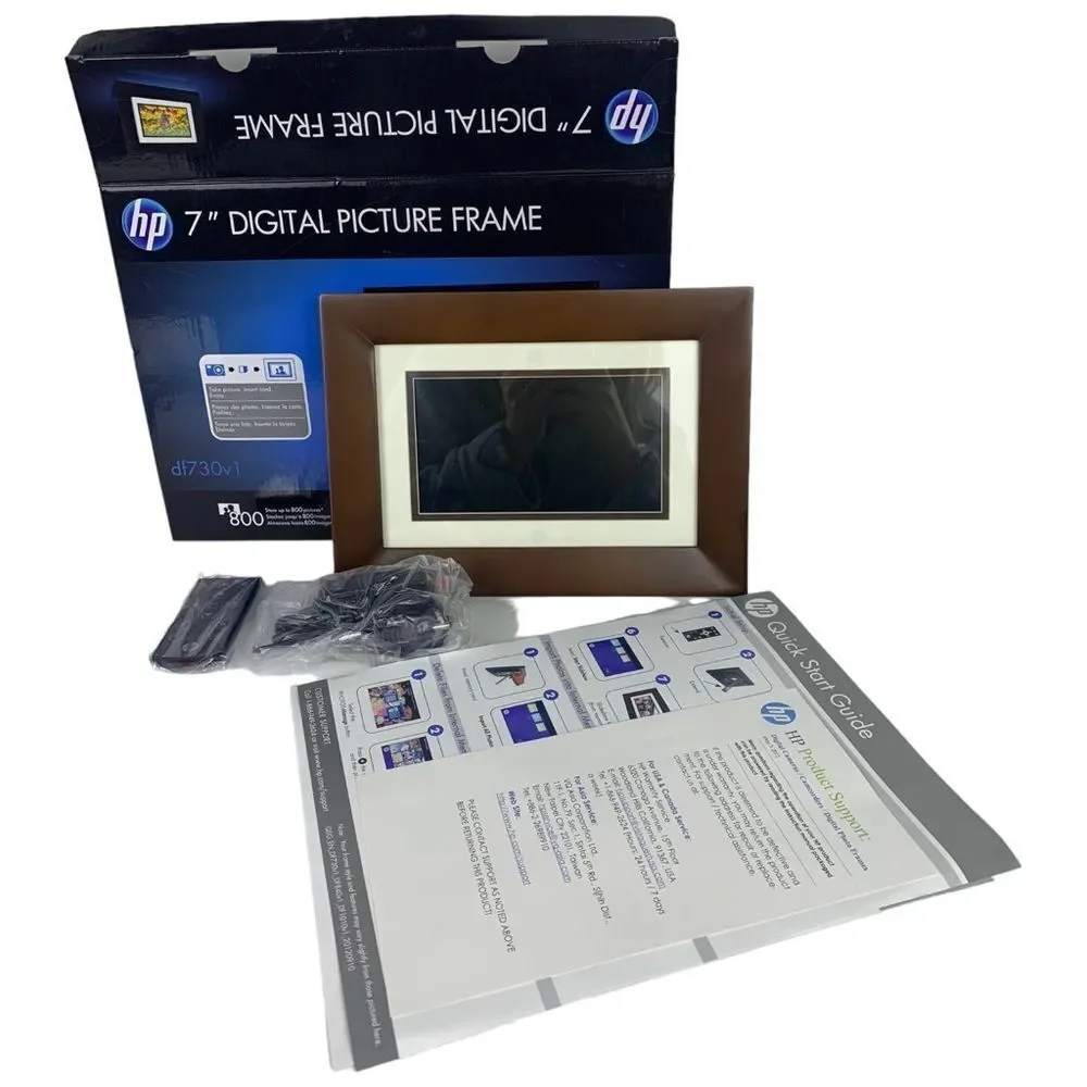 HP 7” Digital Picture Frame DF730V1 800 Pictures NEW Open Box Tested